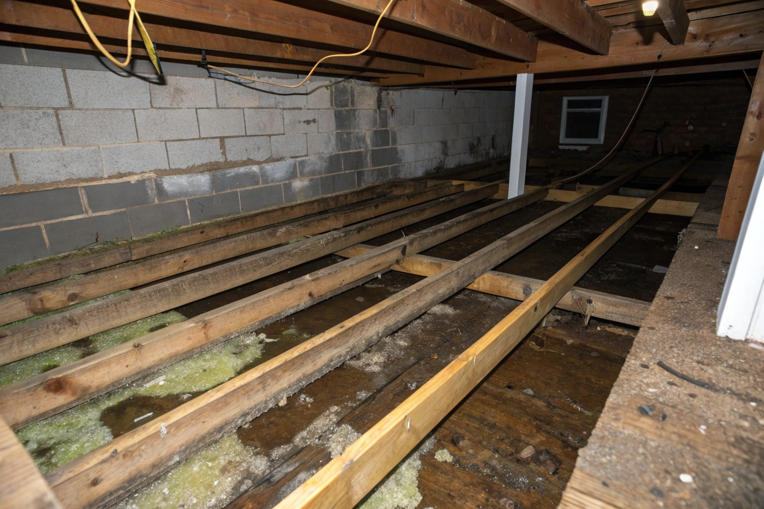 Subfloor mould on timber bearers in older Lake Macquarie property