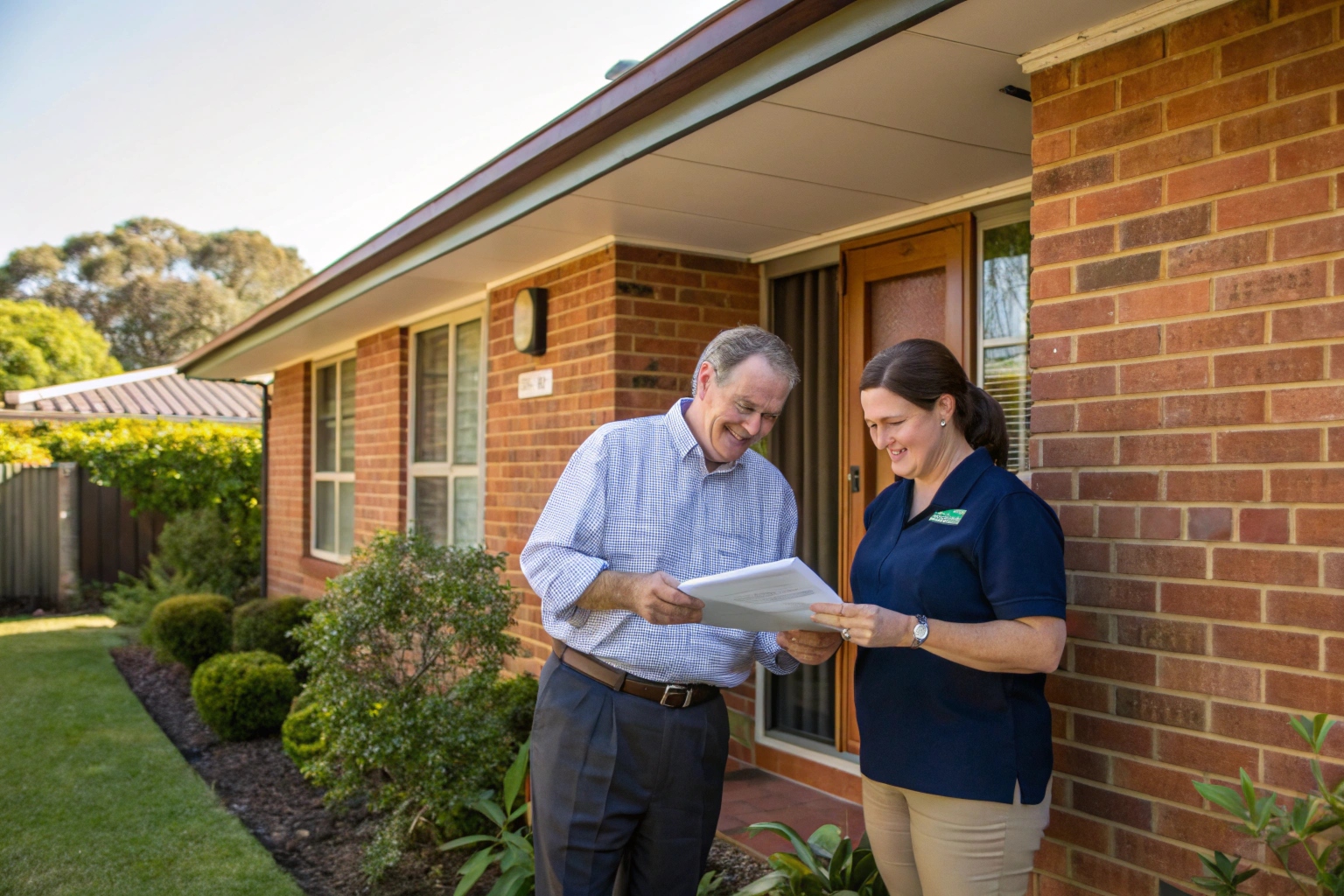 Property manager reviewing mould inspection report at Cooranbong rental property