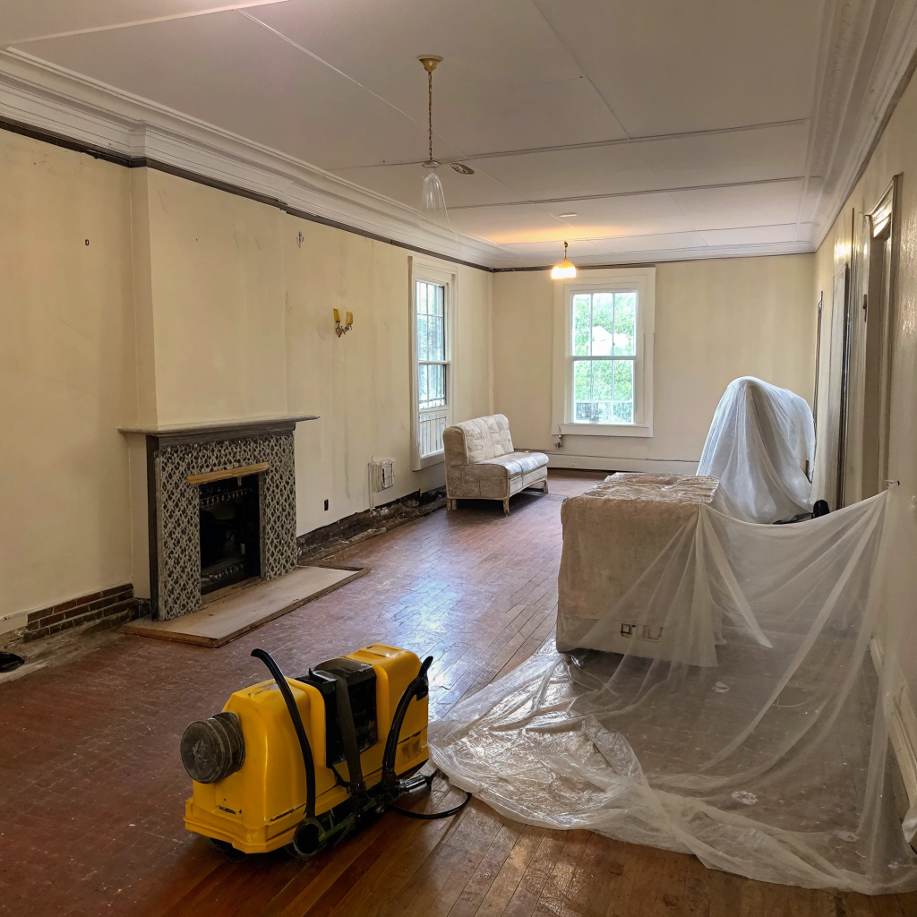 Post-mould treatment cleaning in progress across multiple surfaces in Newcastle residential property