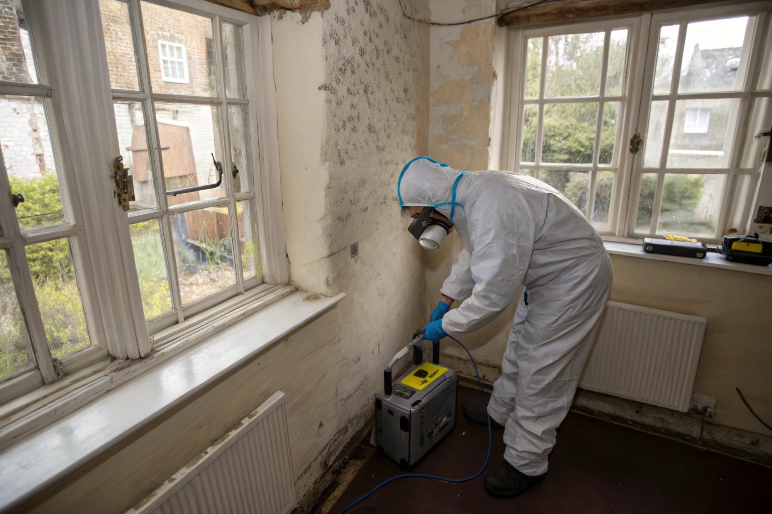 Professional air sampling for mould testing inside a Newcastle home